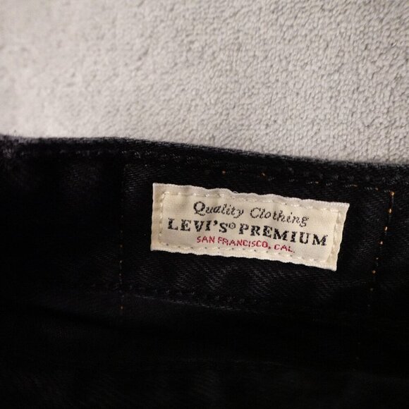 Levi's jeans 70's high slim straight women's 28 black denim big E red tab - Picture 4 of 16
